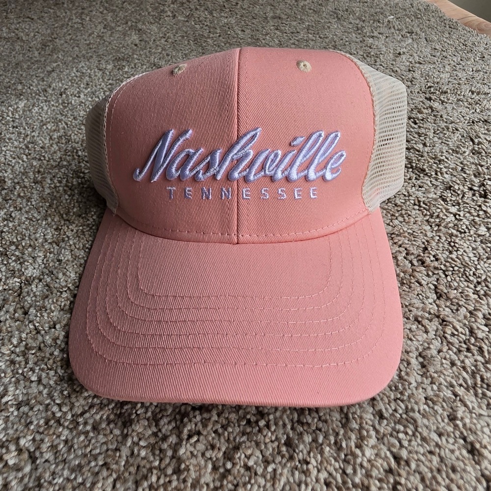 Nashville Tennessee Trucker Hat Women OSFA Pink Mesh Snapback Souvenir HACDT-175